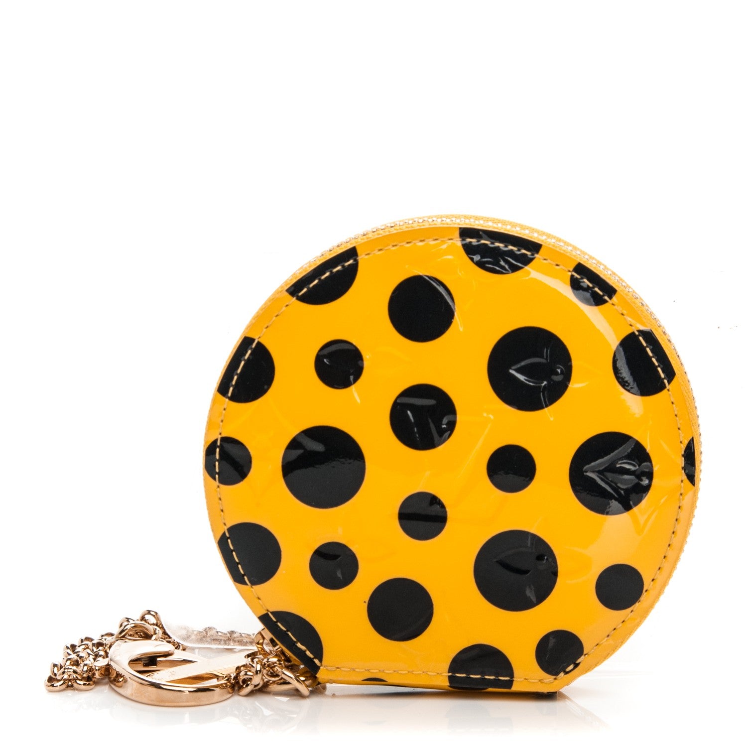 Louis Vuitton Vernis Kusama Infinity Dots Chapeau Coin Purse Yellow 1 of 7