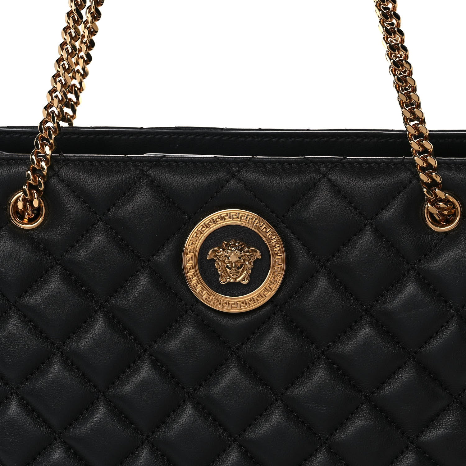 Versace Nappa Quilted Medusa Chain Shoulder Bag Black 8 of 11