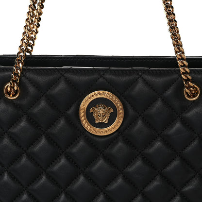 Versace Nappa Quilted Medusa Chain Shoulder Bag Black 8 of 11