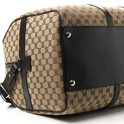 Gucci Monogram Dollar Calfskin Large Boston Duffle Bag Beige Ebony Testa di Moro Marrone Scuro 9 of 10