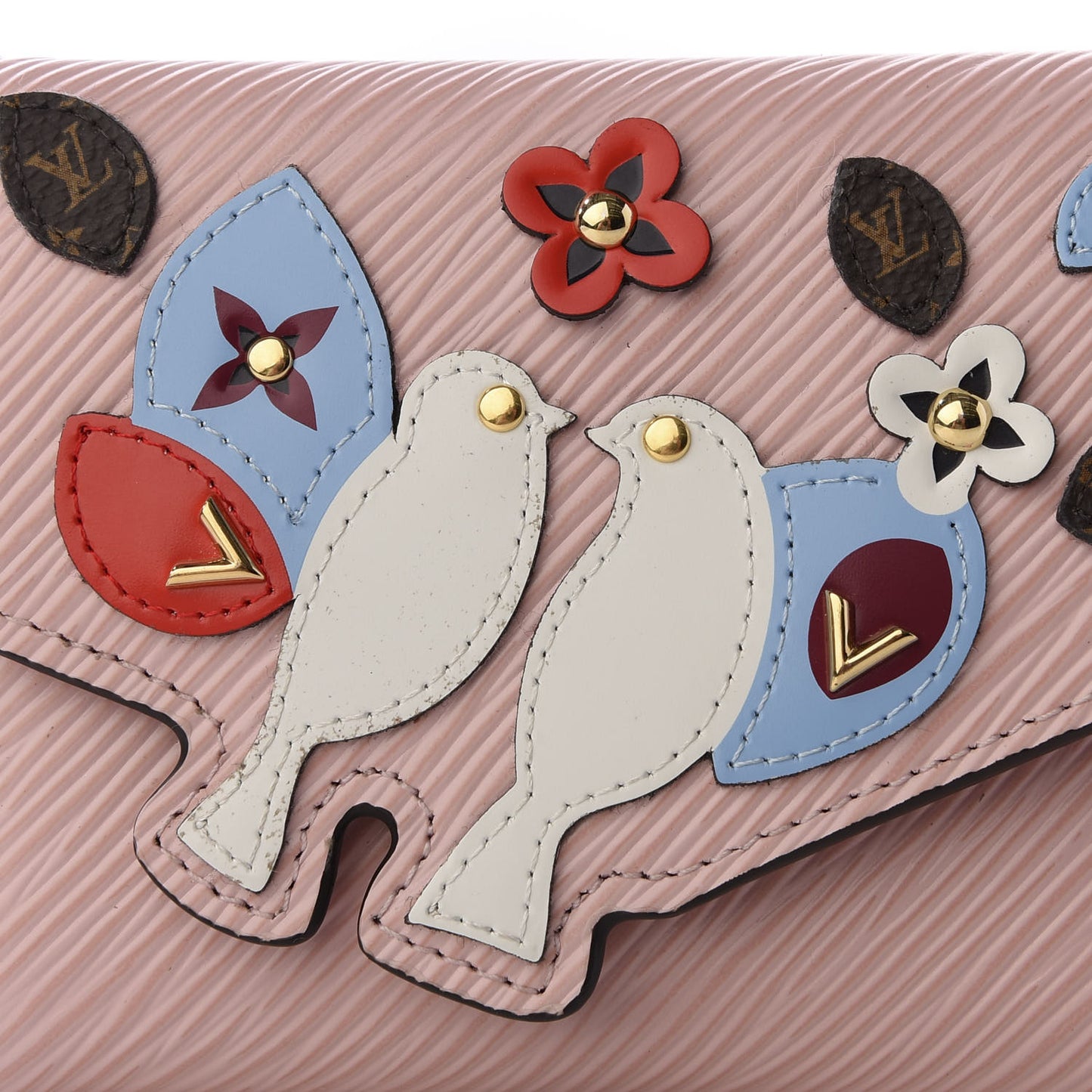 Epi Birds Victorine Wallet Rose Ballerine
