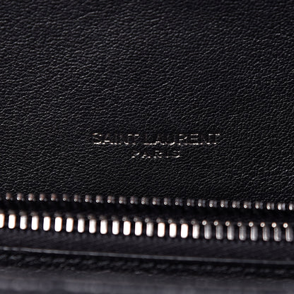 Saint Laurent Sheepskin Matelasse Chevron Monogram Large College Satchel Black 6 of 11