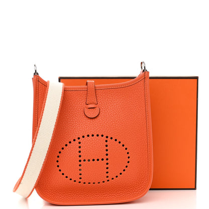 Hermes Taurillon Clemence Amazone Evelyne TPM Orange Craie 12 of 12