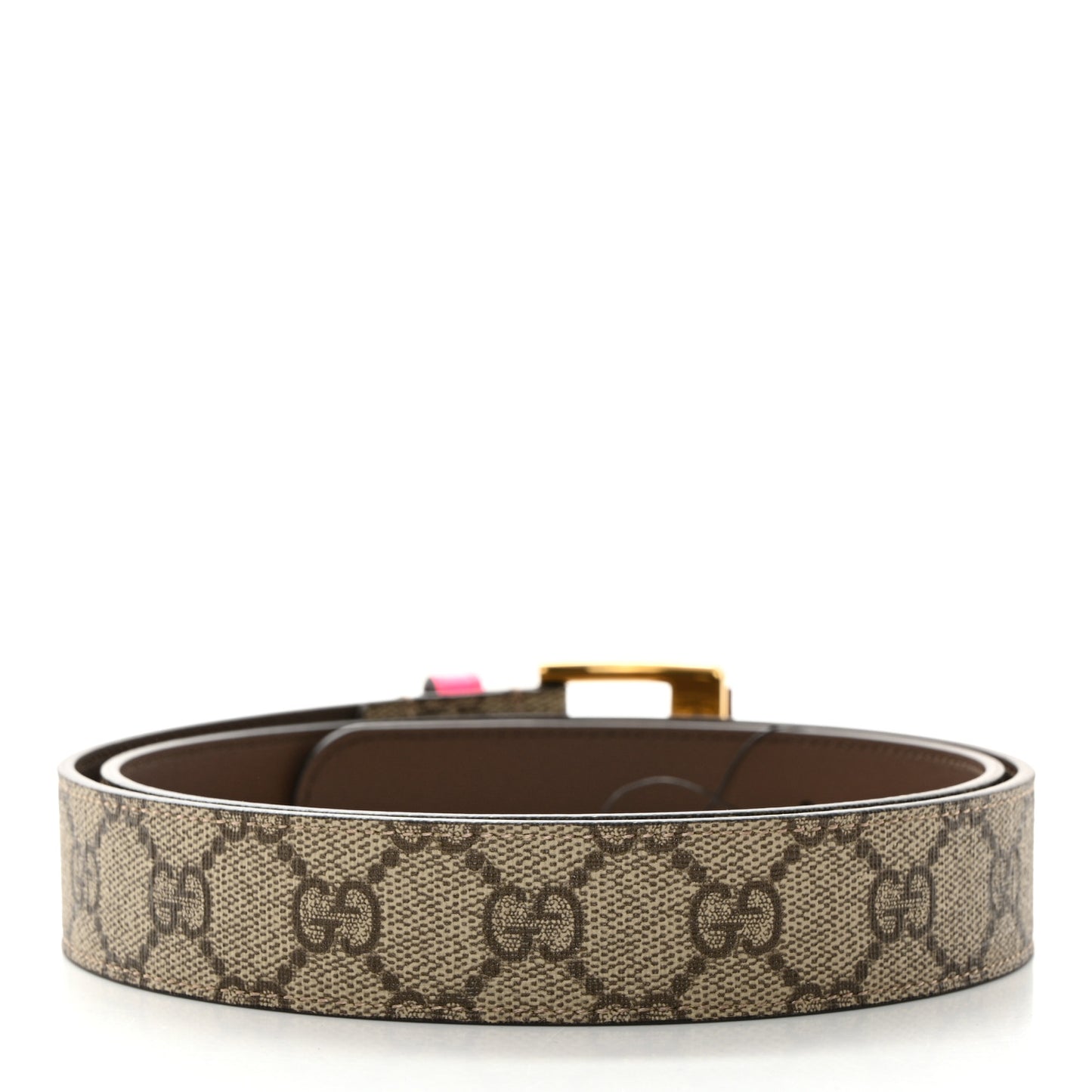 GG Supreme Monogram Dollar Calfskin Bamboo 30mm Belt 90 36 Beige Ebony Fuxia Fluo
