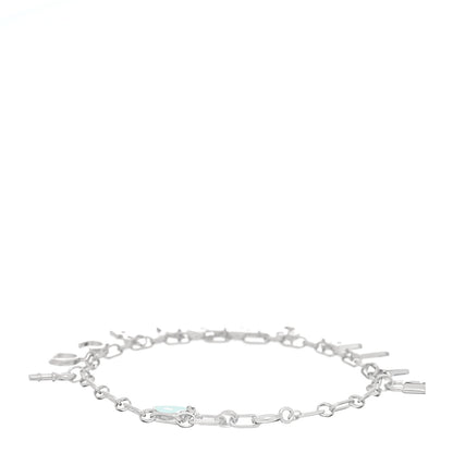 Tiffany Sterling Silver Enamel Love Notes Logo Charm Bracelet Blue 2 of 3