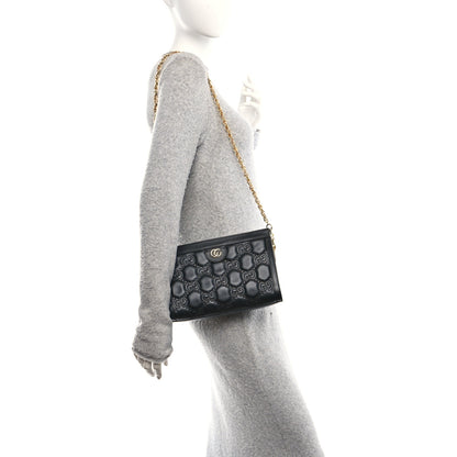 Gucci Calfskin GG Matelasse Small Slim Chain Shoulder Bag Black Natural 2 of 11