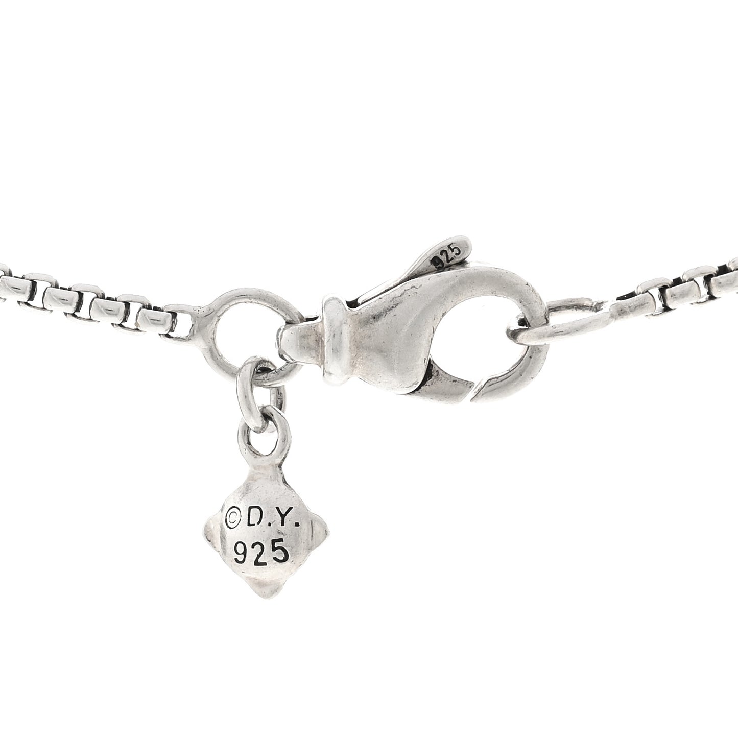 Sterling Silver Diamond Hematine 11mm Chatelaine Pendant Necklace