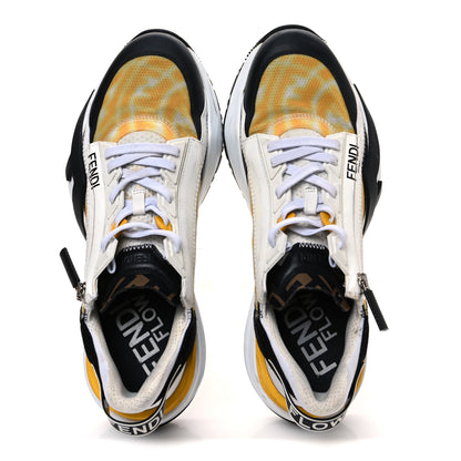 Fendi X SARAH COLEMAN Nylon Suede Lycra FF Vertigo Mens Fendi Flow Low Top Sneakers 11 Yellow Black 2 of 11