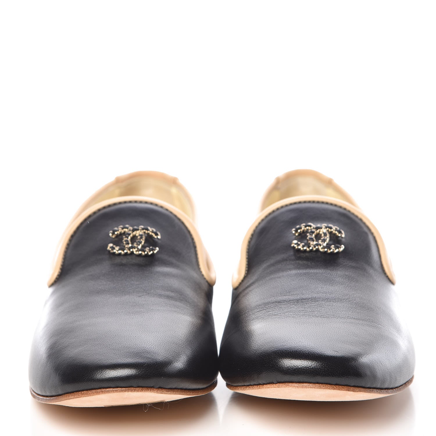 Chanel Lambskin CC Chain Loafers 38 Black 2 of 8