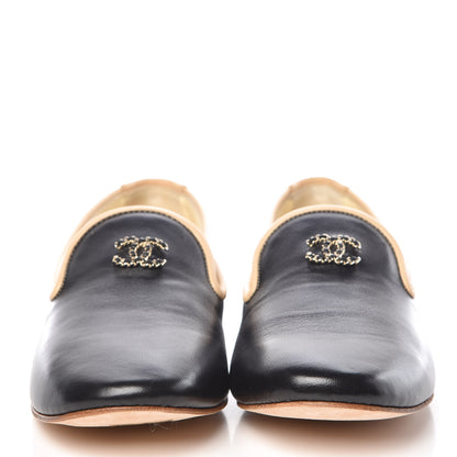 Chanel Lambskin CC Chain Loafers 38 Black 2 of 8