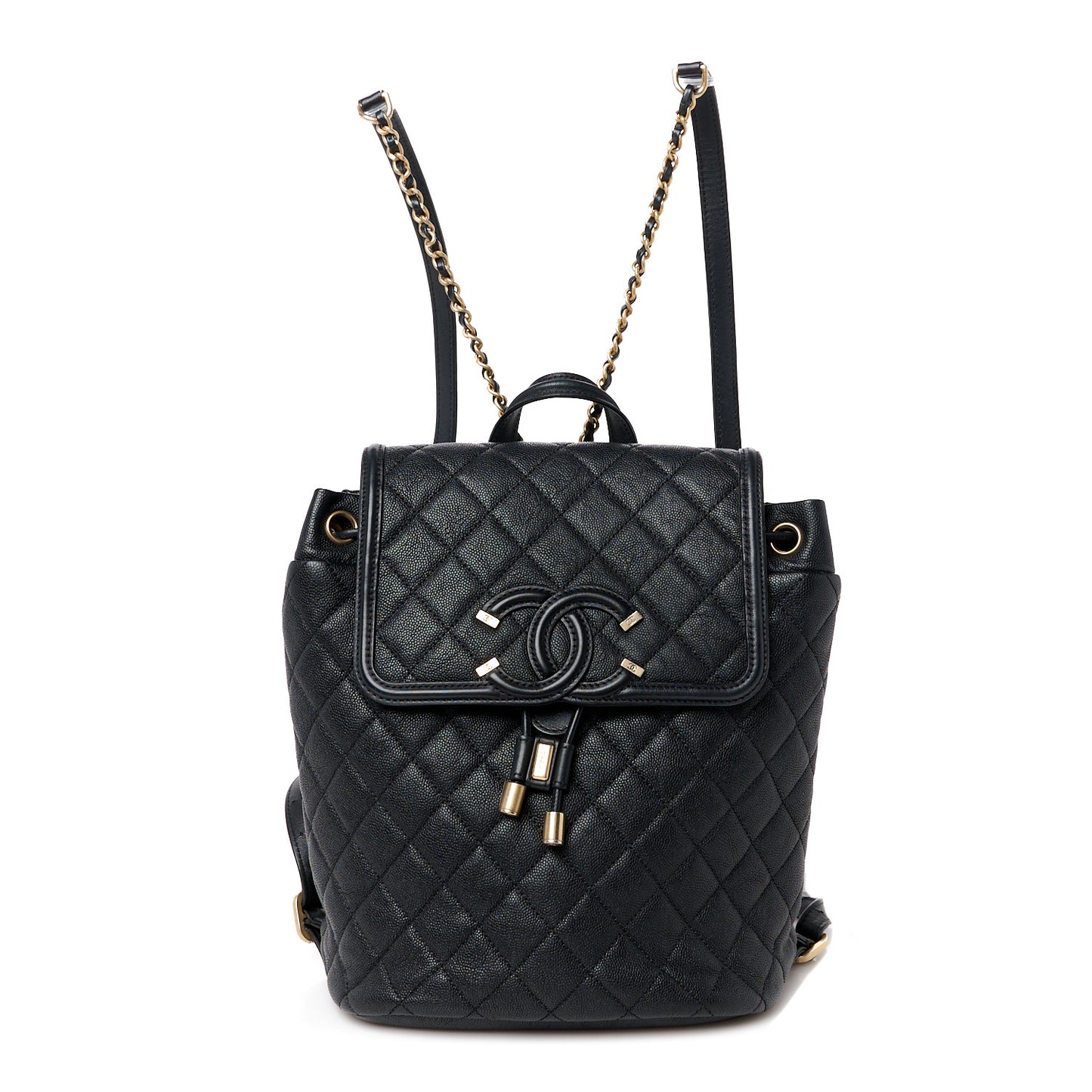 Caviar Quilted Filigree Backpack Black
