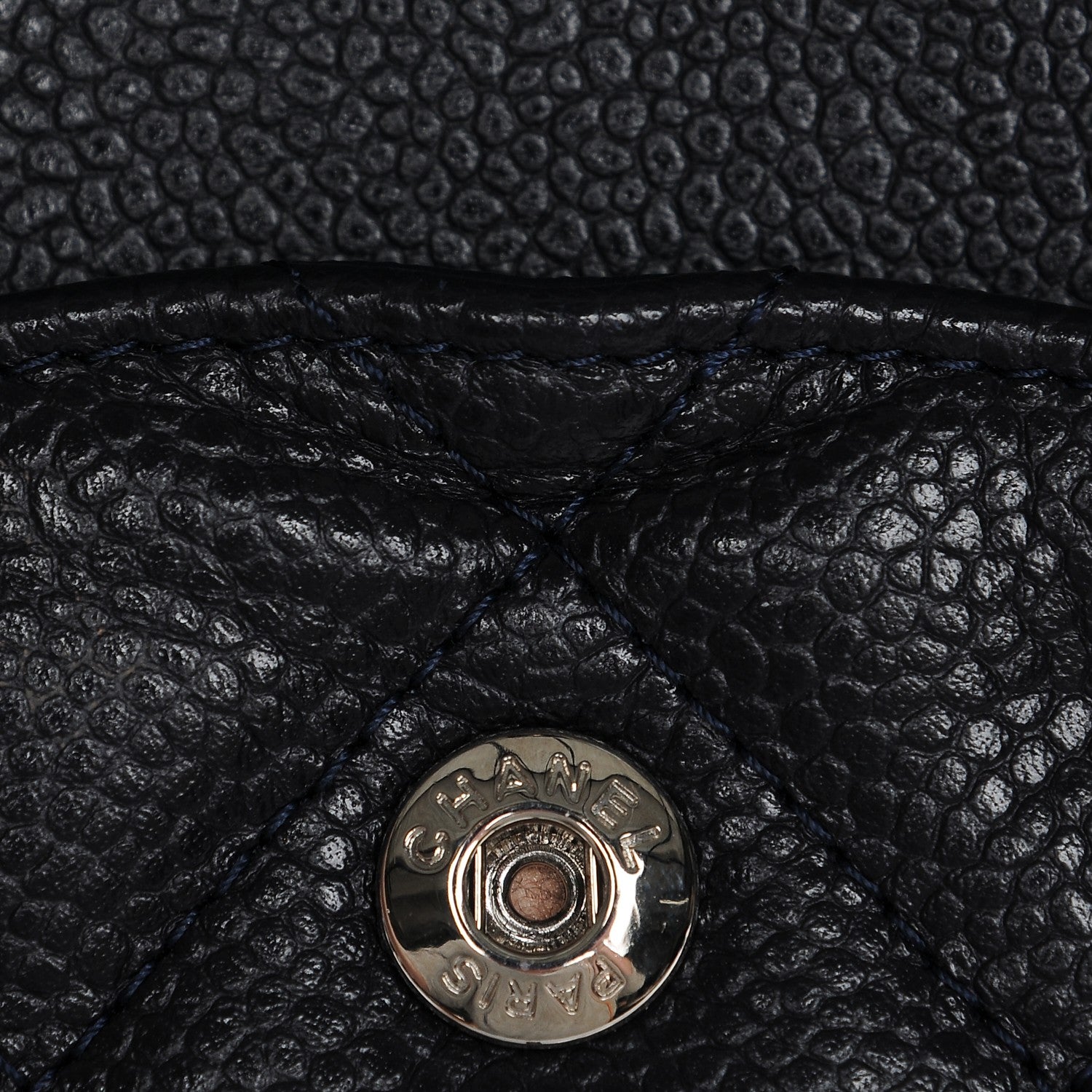 Chanel Caviar Quilted Jumbo Double Flap Navy Blue 9 of 10