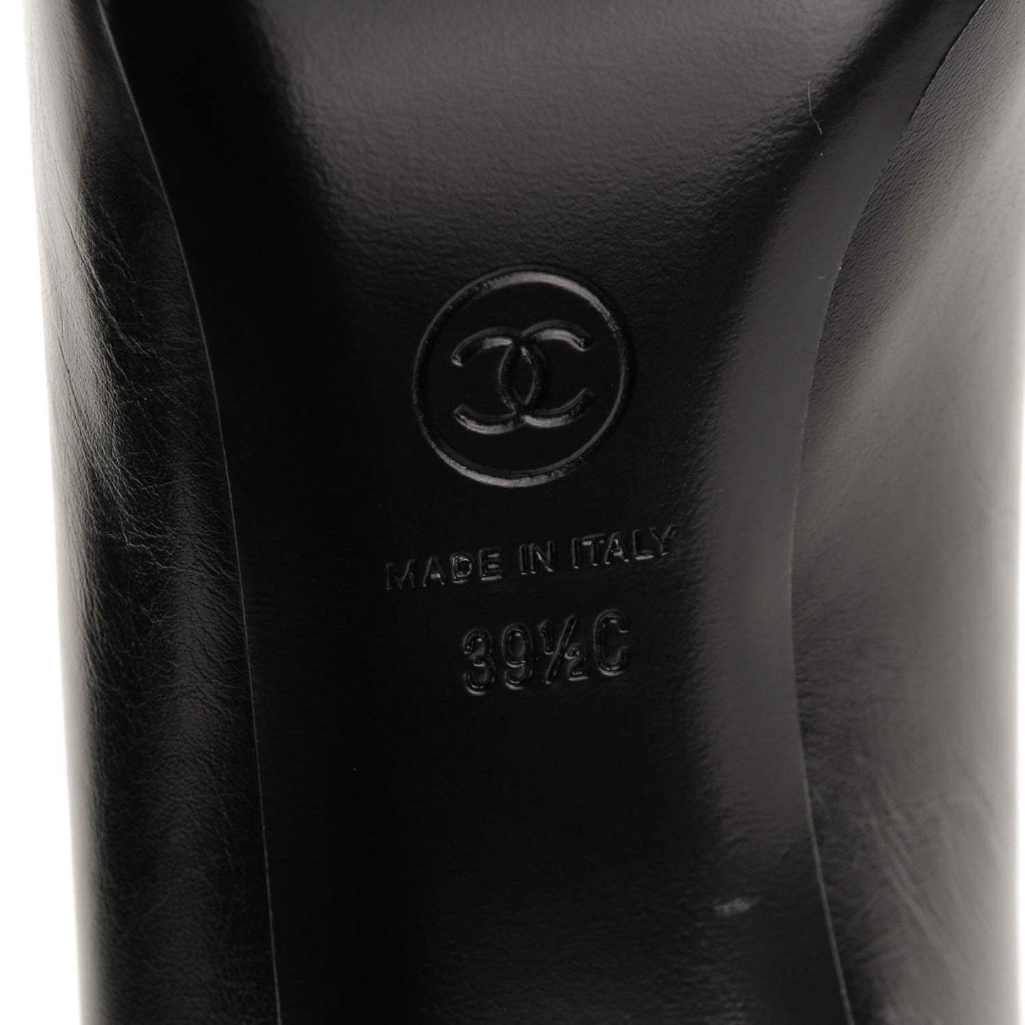 Calfskin Patent Cap Toe CC Pumps 39.5 Black White