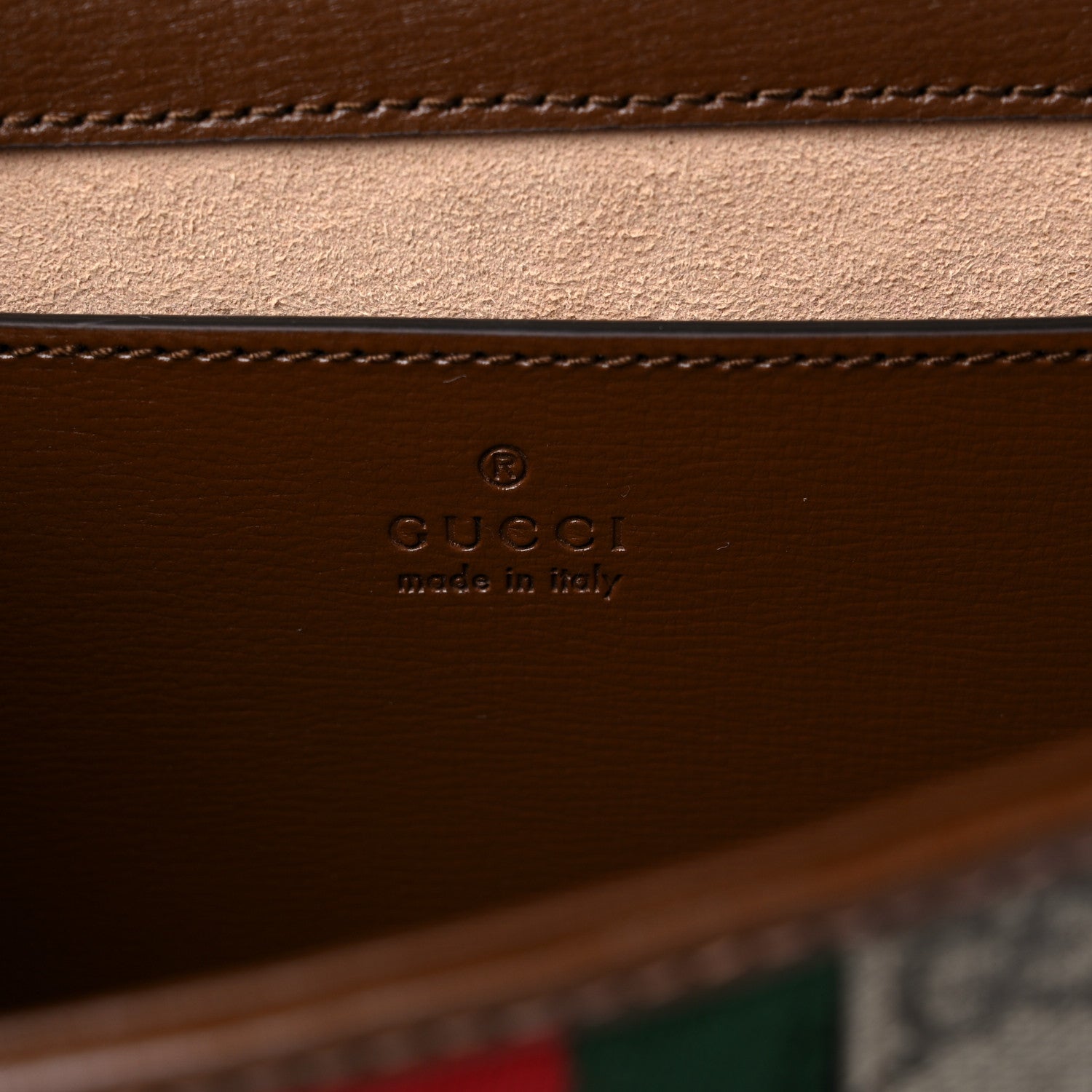 Gucci GG Supreme Monogram Azalea Calfskin Web Jackie 1961 Belt Bag 100 40 Beige Ebony Brown Sugar 6 of 10