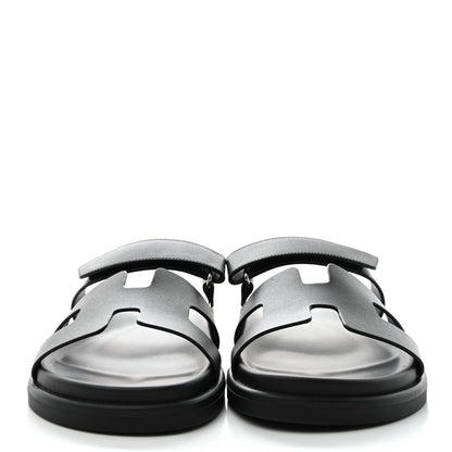 Hermes Calfskin Womens Chypre Sandals 39 Black 2 of 9