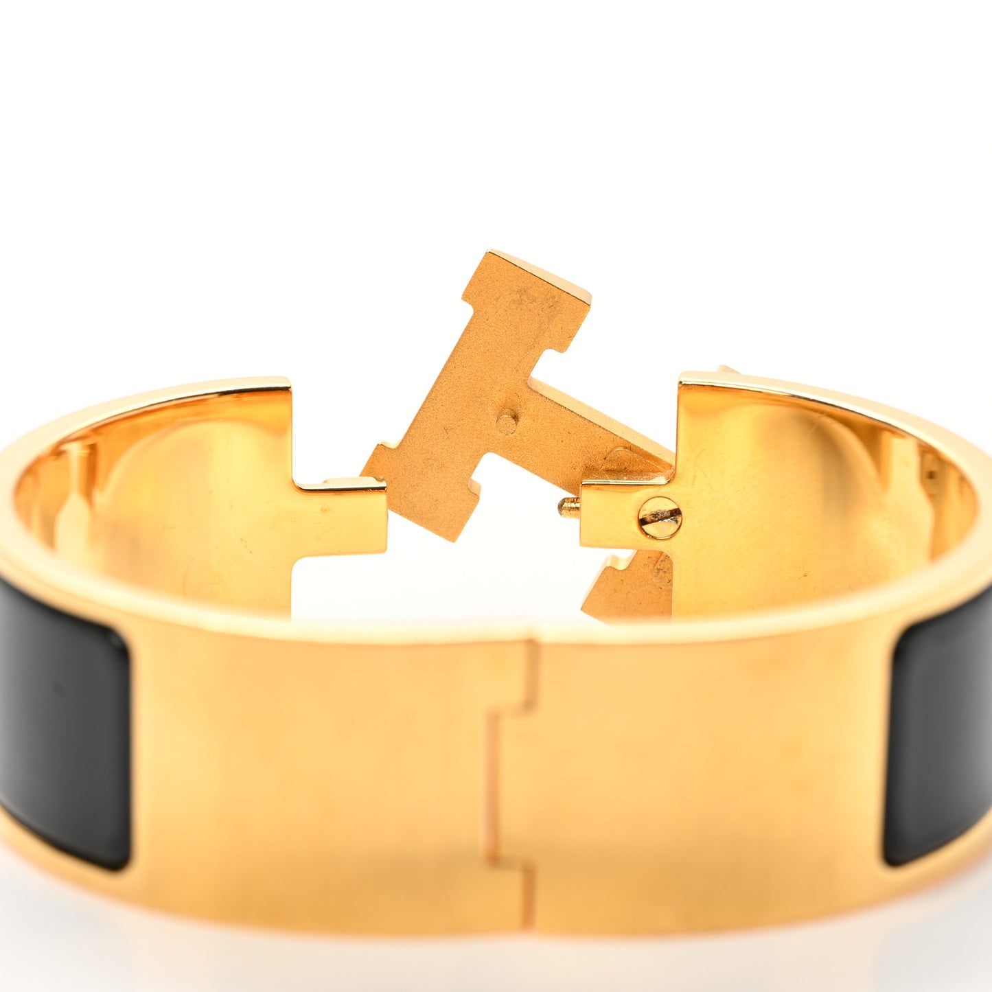 Enamel Wide Clic Clac H Bracelet GM Black