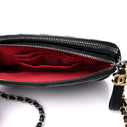 Chanel Aged Calfskin Quilted Small Gabrielle Clutch With Chain Black 7 of 14
