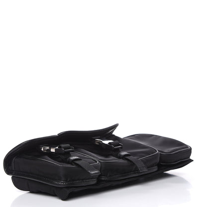 Prada Tessuto Nylon Saffiano Marsupio Triple Pocket Belt Bag Black 4 of 9