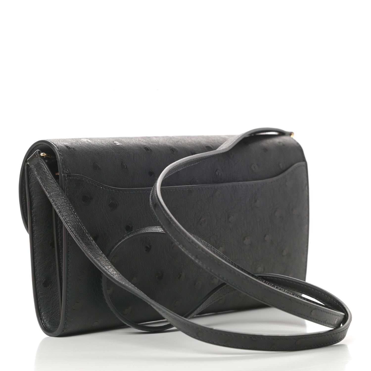 Hermes Ostrich Constance Long Wallet To Go Black 3 of 13