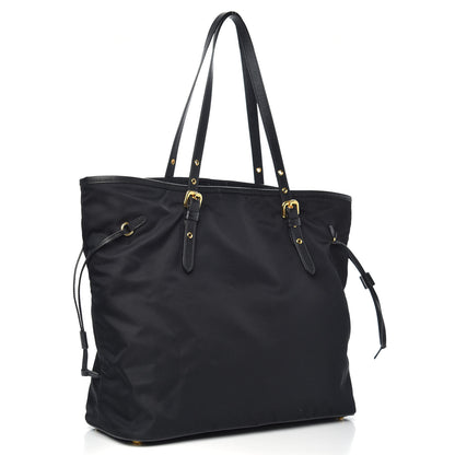 Prada Tessuto Nylon Saffiano Shopping Tote Black 3 of 9