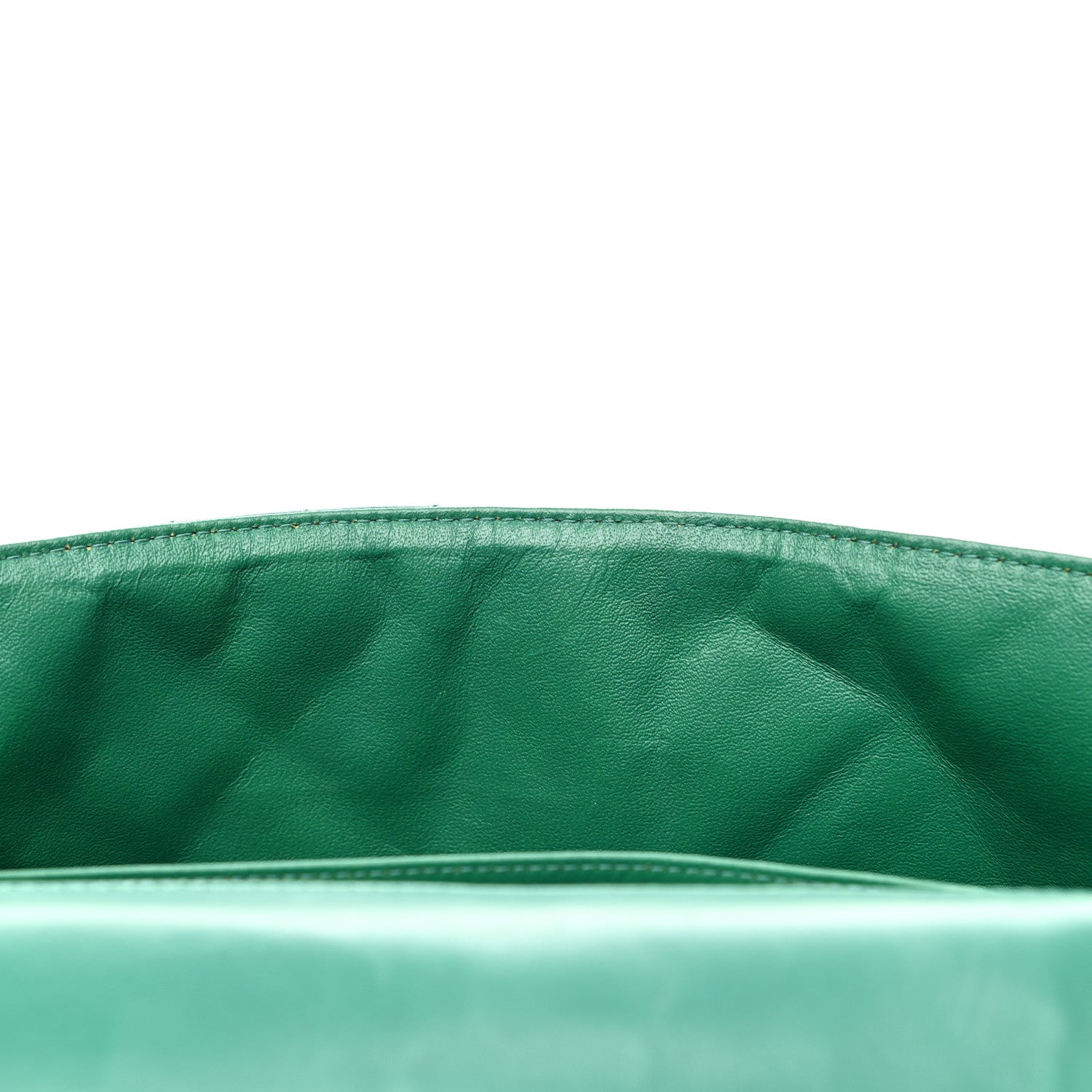 Chanel Lambskin Chevron Quilted Maxi Single Flap Green 12 of 15