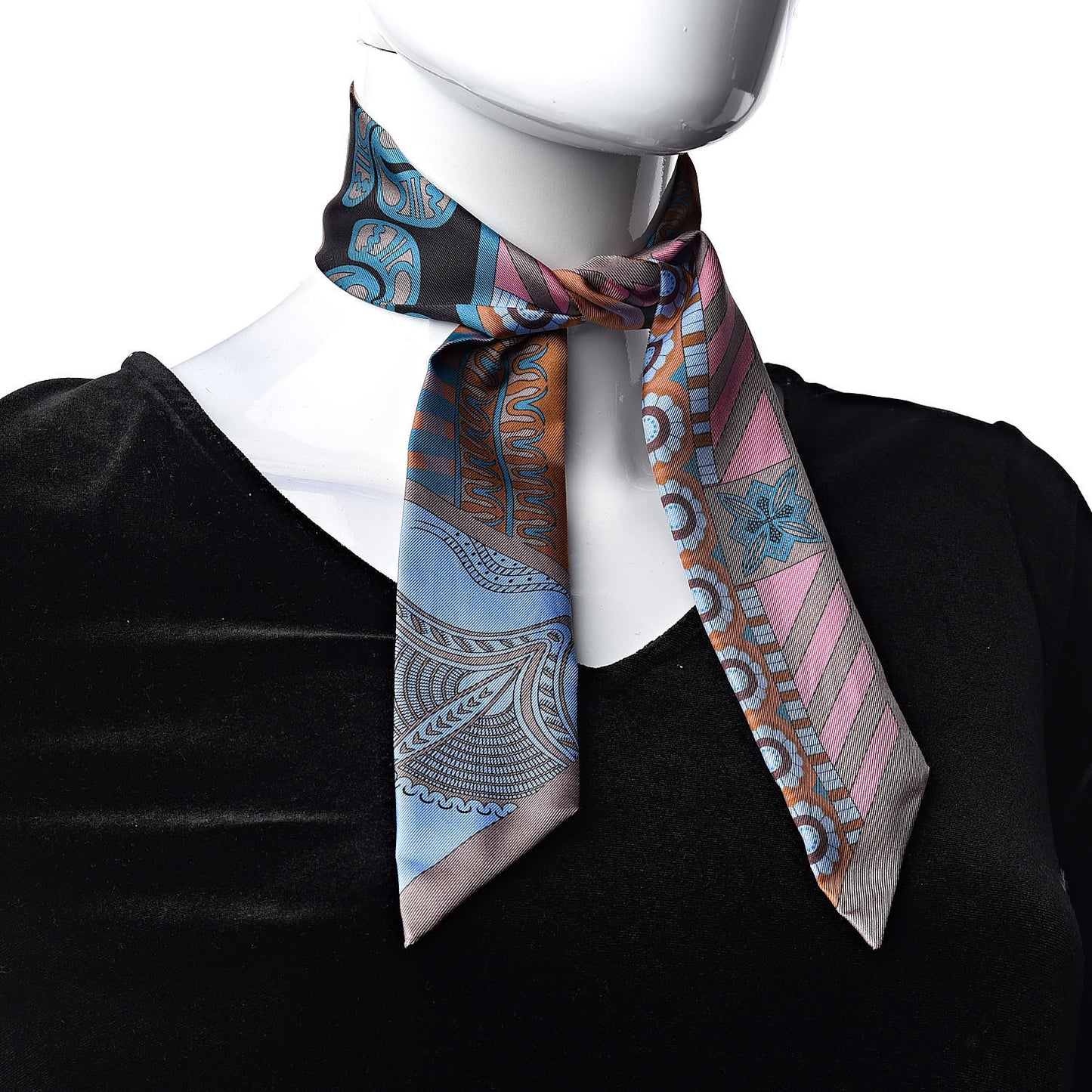 Silk Geometrie Cretoise Twilly Etoupe Marron Ciel