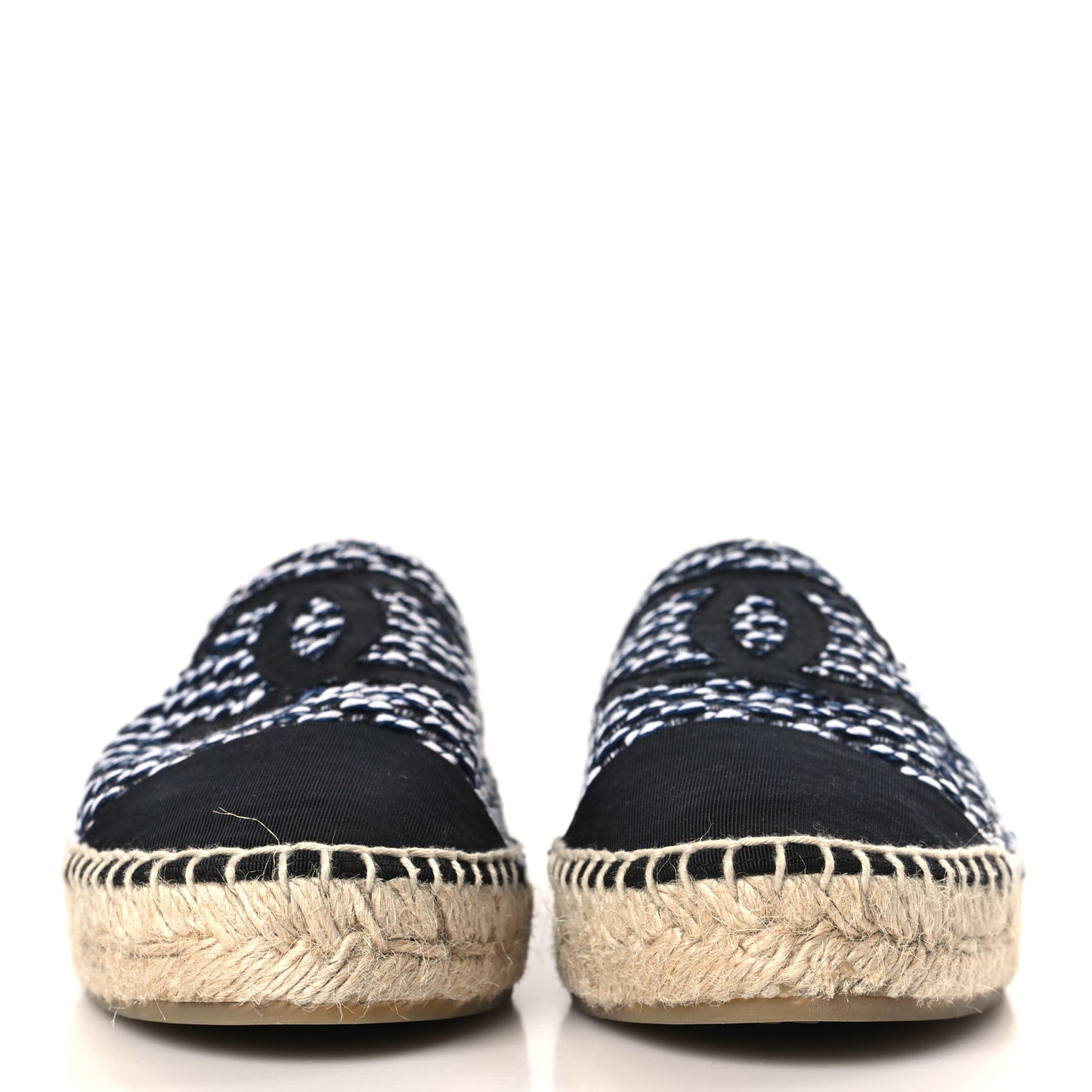 Tweed CC Espadrilles 39 White Black Navy
