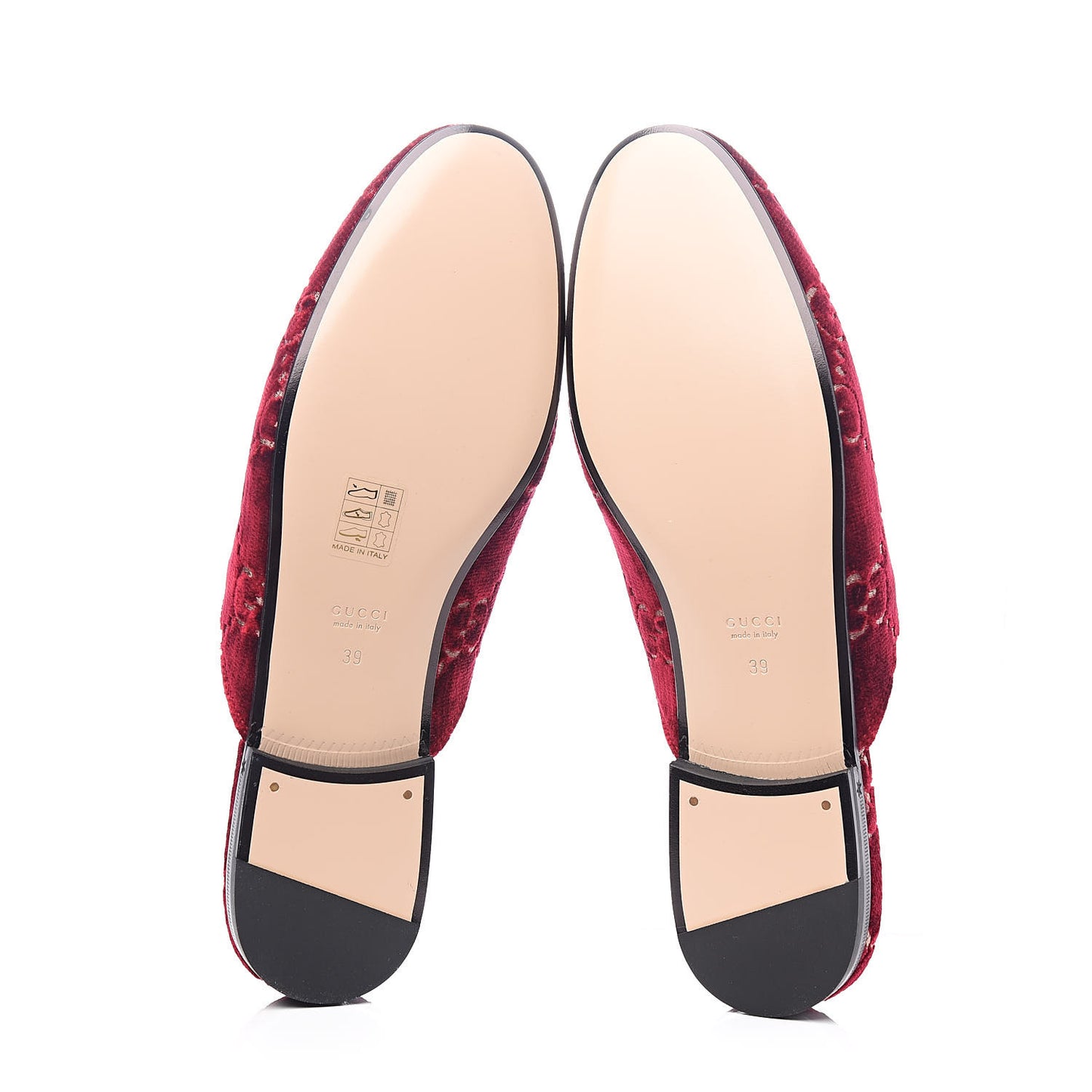 Velvet GG Monogram Womens Princetown Slippers 39 Red Cipria