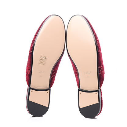 Gucci Velvet GG Monogram Womens Princetown Slippers 39 Red Cipria 5 of 8