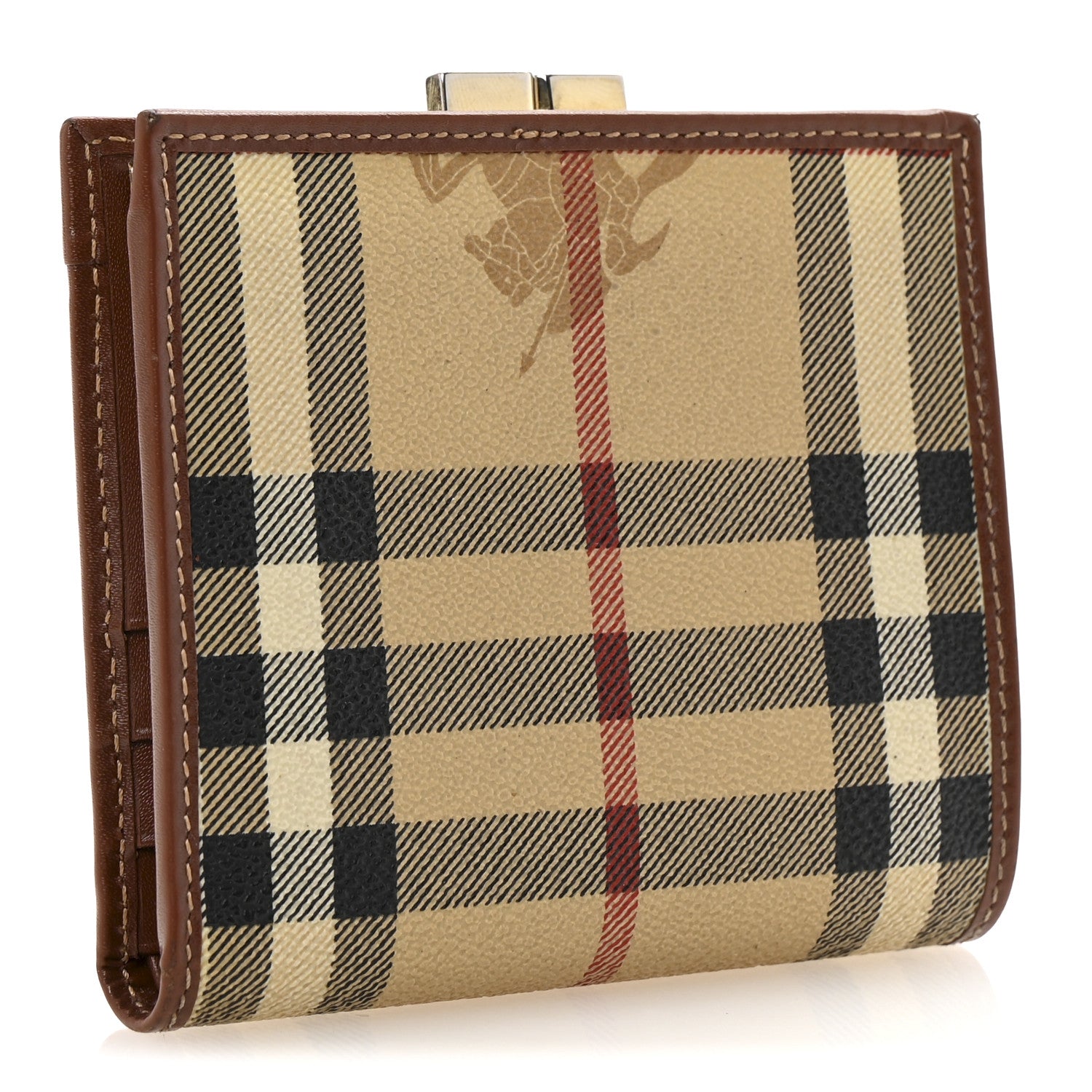 Burberry Haymarket Check French Wallet Brown 6 of 12
