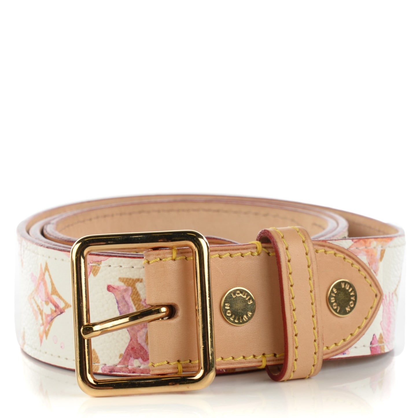Monogram Watercolor Aquarelle Belt 90 36 White