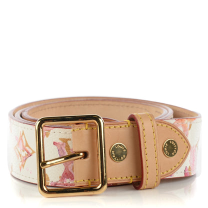 Louis Vuitton Monogram Watercolor Aquarelle Belt 90 36 White 1 of 9