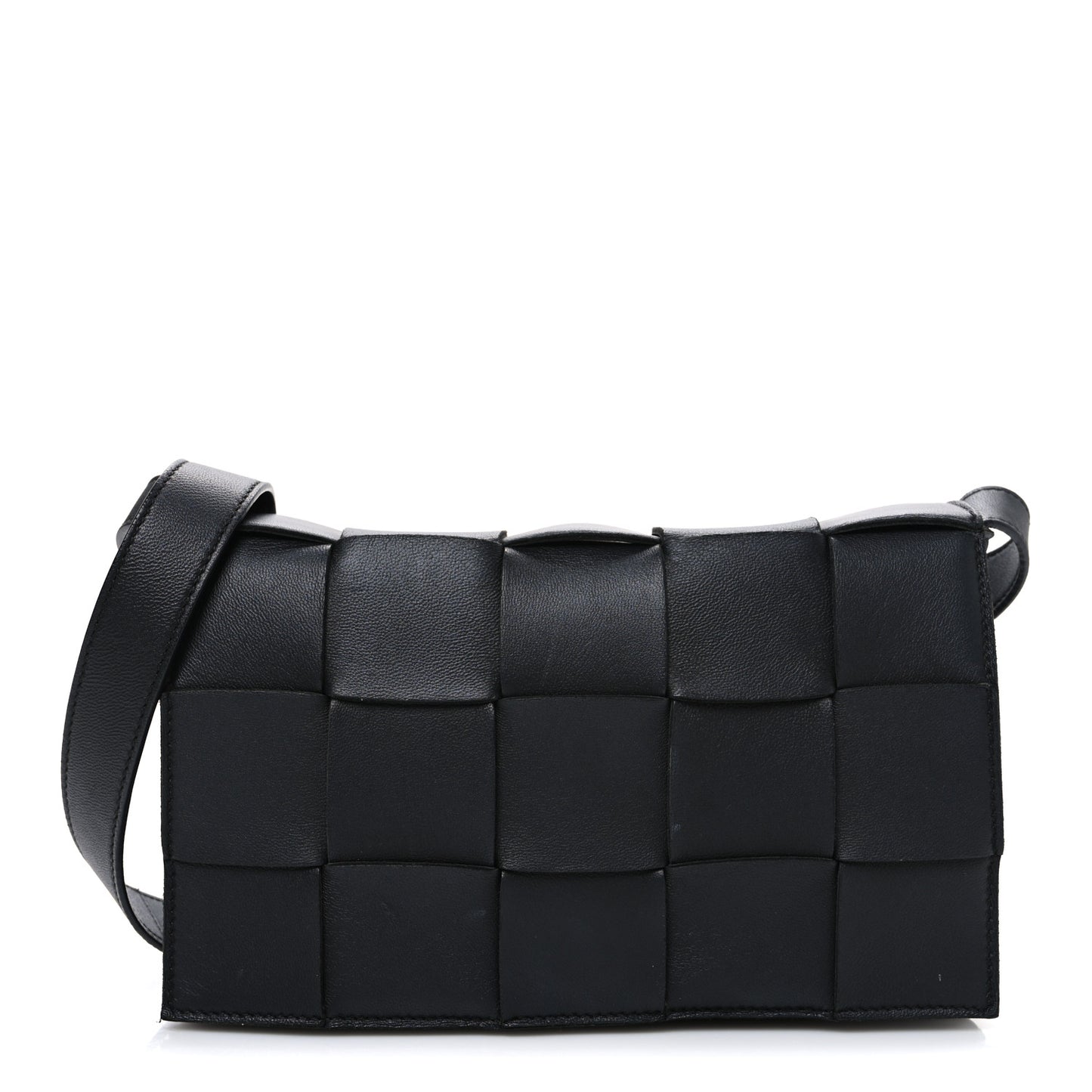 Lambskin Maxi Intrecciato Cassette Crossbody Bag Black