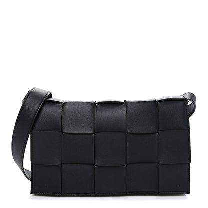 Bottega Veneta Lambskin Maxi Intrecciato Cassette Crossbody Bag Black 1 of 12
