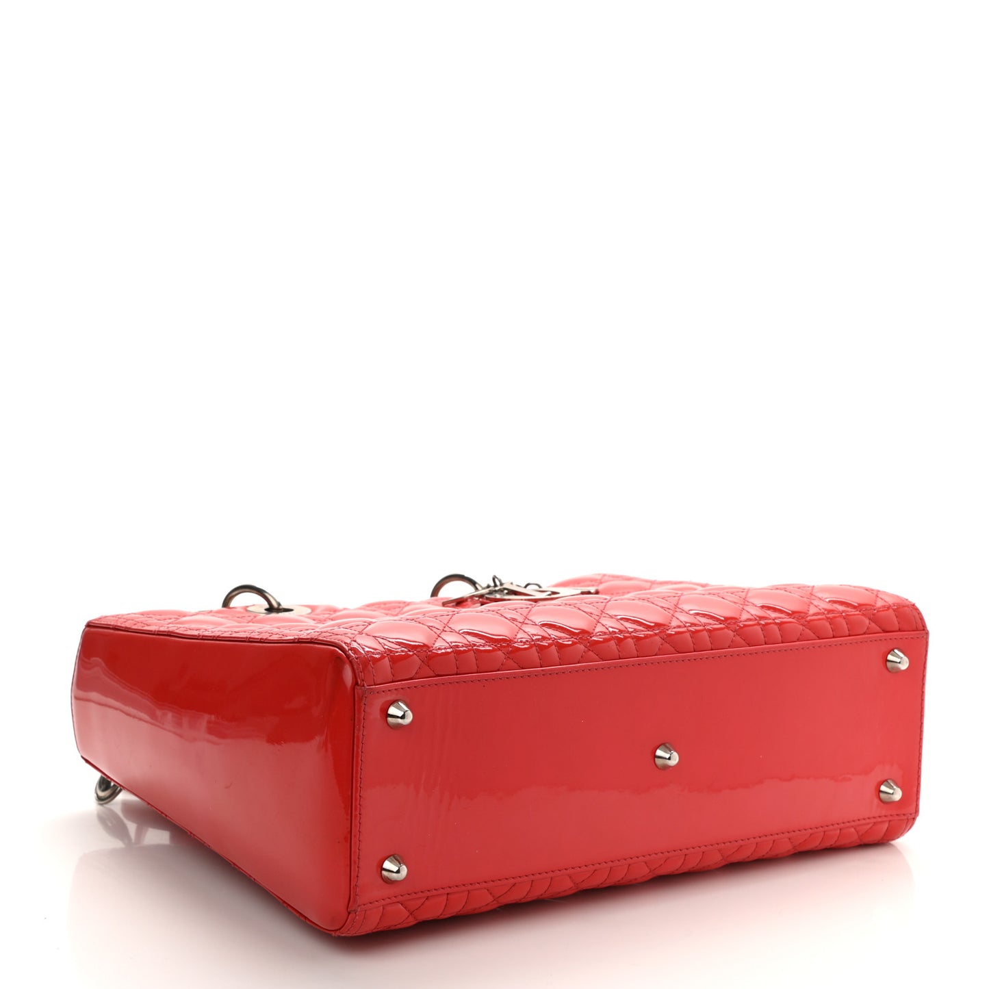 Patent Cannage Large Lady Dior Red
