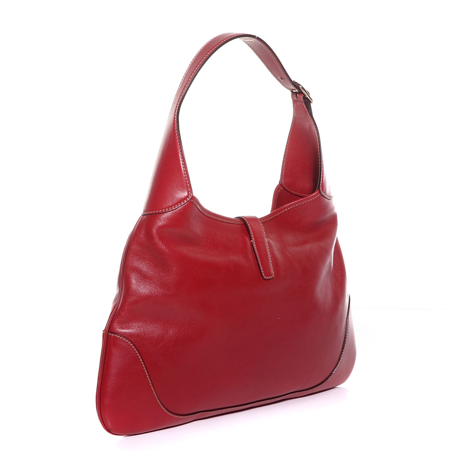 Gucci Calfskin Web Medium Jackie O Bouvier Hobo Red 3 of 7