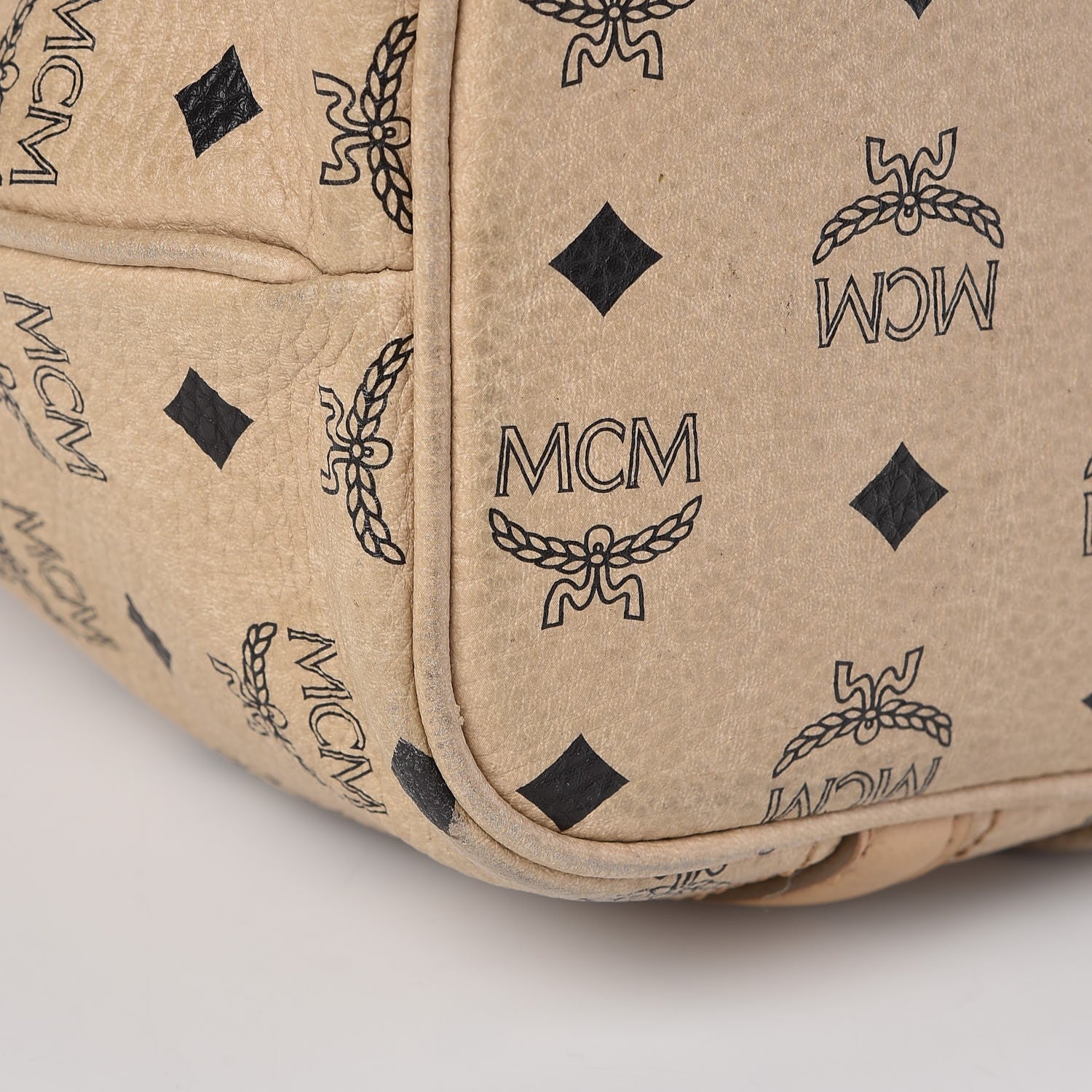 MCM Visetos Medium Essentials Shopper Tote Beige 26 of 28