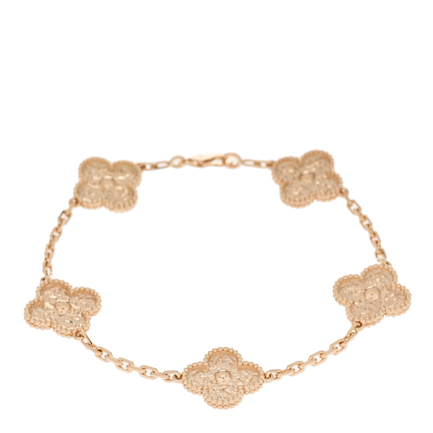 Van Cleef & Arpels 18K Yellow Gold 5 Motifs Vintage Alhambra Bracelet 1 of 4