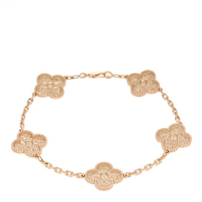 Van Cleef & Arpels 18K Yellow Gold 5 Motifs Vintage Alhambra Bracelet 1 of 4