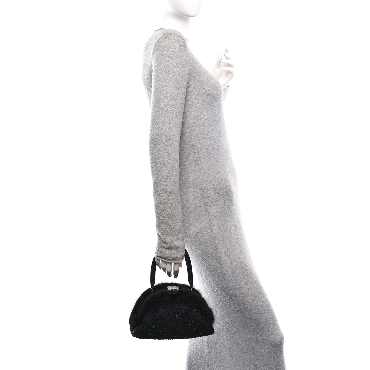Mousseline Mink Lizard Beaded Demi Lune MM Black