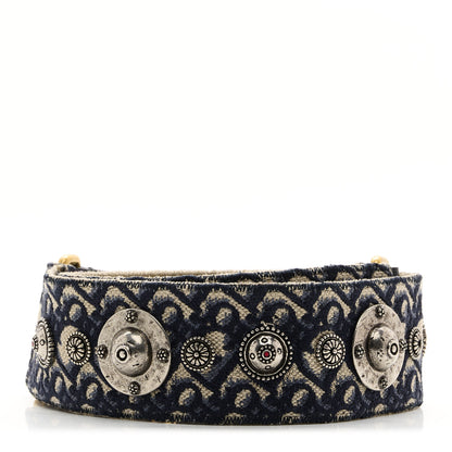 Christian Dior Oblique Studded Shoulder Strap Blue 2 of 5
