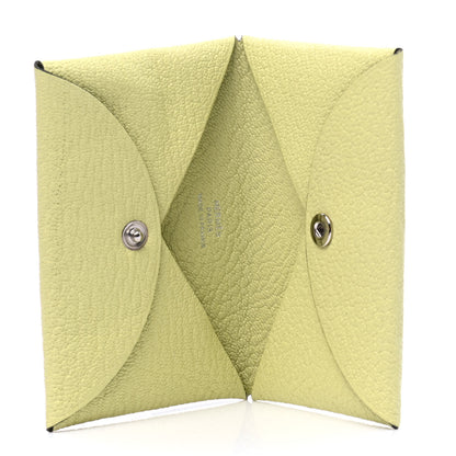 Hermes Chevre Mysore Calvi Card Case Jaune Bourgeon 3 of 4