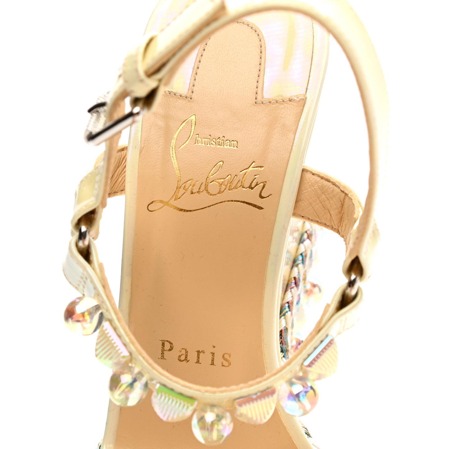 Glitter Luminor Cataclou 120 Platform Sandals 38 Off White