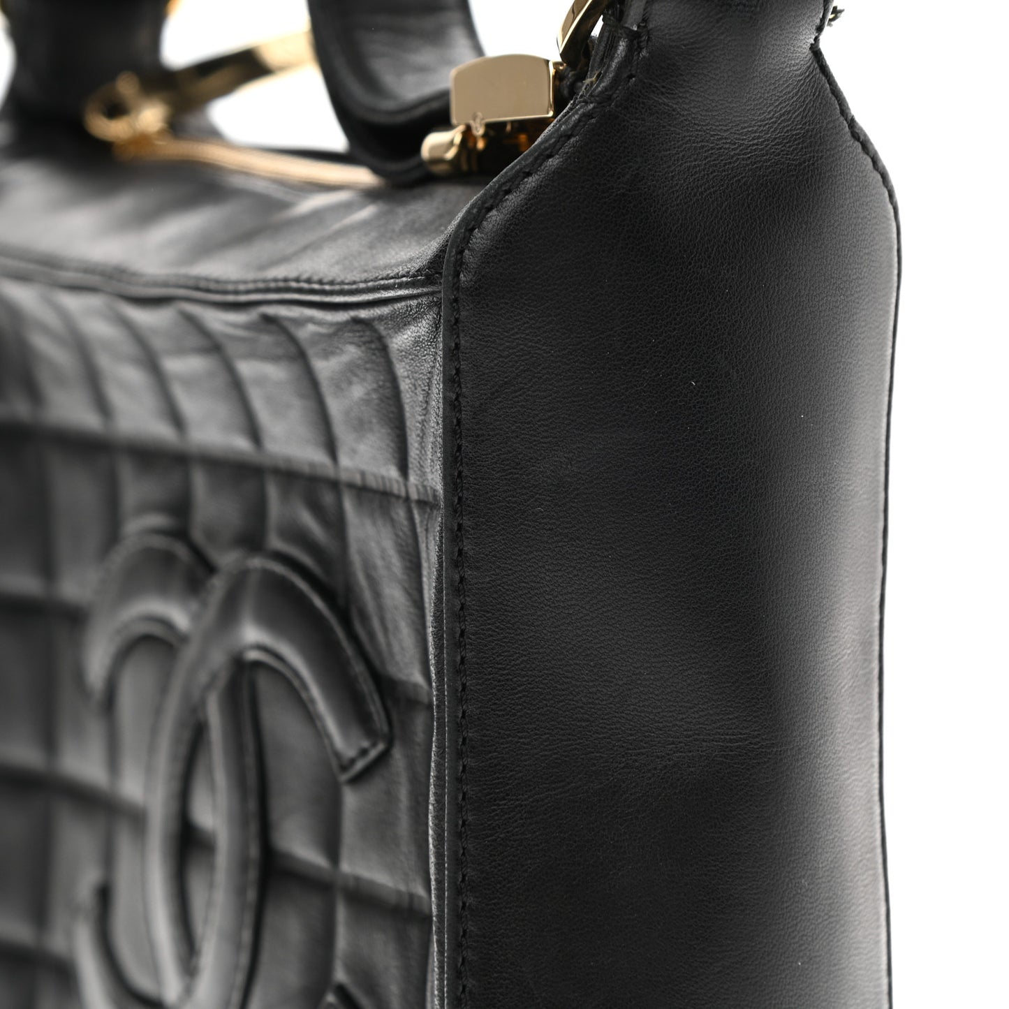 Lambskin Quilted Small Chocolate Bar Shoulder Bag Black