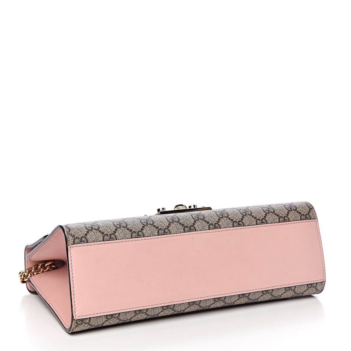 GG Supreme Monogram Calfskin Medium Padlock Shoulder Bag Beige Perfect Pink
