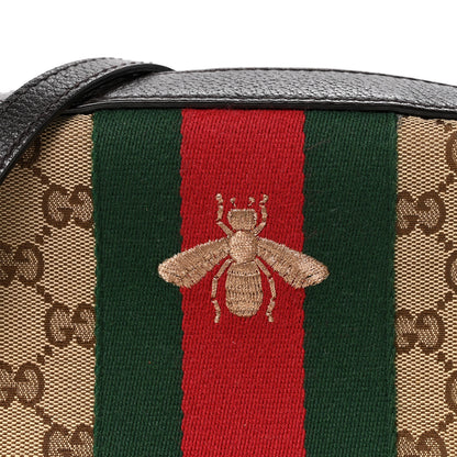 Gucci GG Supreme Monogram Web Small Webby Bee Shoulder Bag Dark Brown 8 of 13