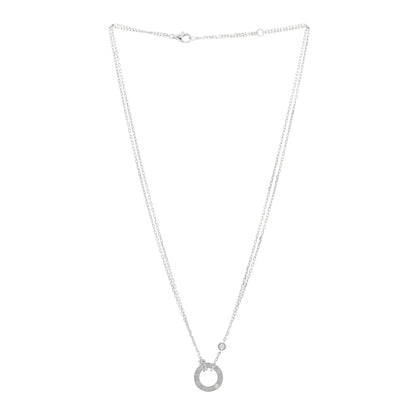 Cartier 18K White Gold 2 Diamond LOVE Necklace 3 of 4