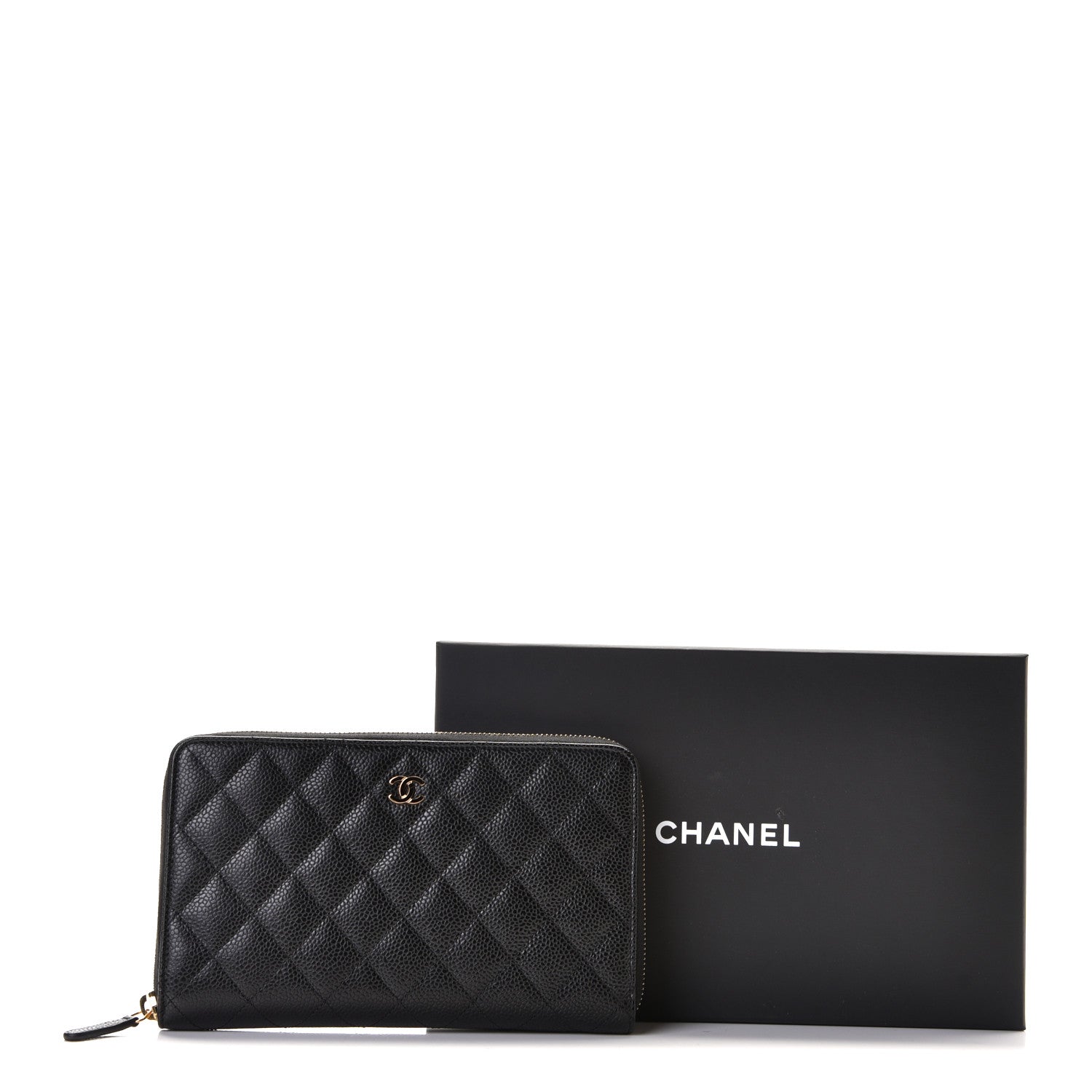 Chanel Caviar Quilted Large Zip Around Organizer Wallet Black 7 of 7