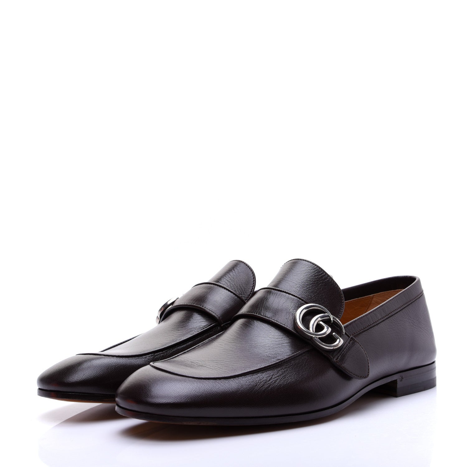 Gucci Goatskin Mens GG Loafers 9.5 Cocoa 5 of 15