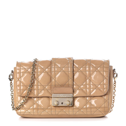 Christian Dior Patent Cannage New Lock Pouch Beige 1 of 14